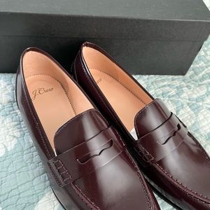 J.CREW Women's Academy Penny Loafer! New in Box! Burgundy Sz 7.5! All leather!